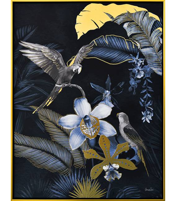 Paveikslas PARROTS-A 60x80 juodas/auksinis
