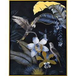 Paveikslas PARROTS-A 60x80 juodas/auksinis