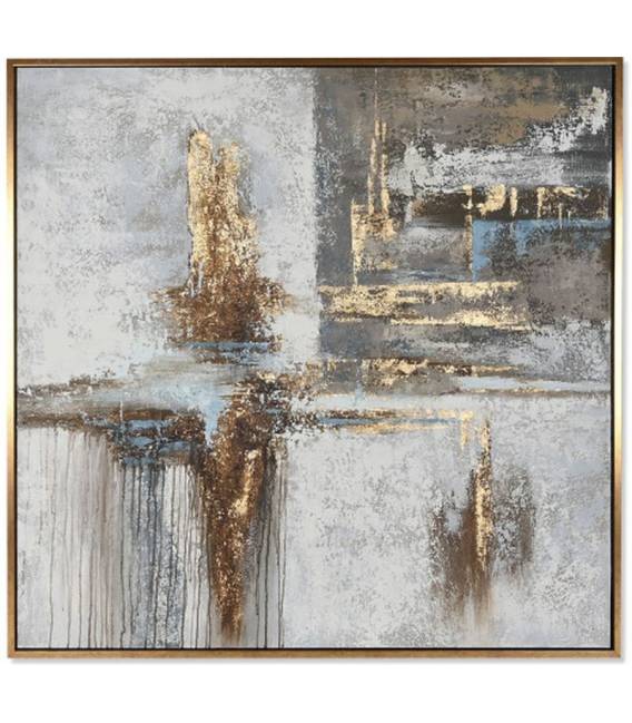 Paveikslas ABSTRACT SCENE 131x131 pilkas/auksinis