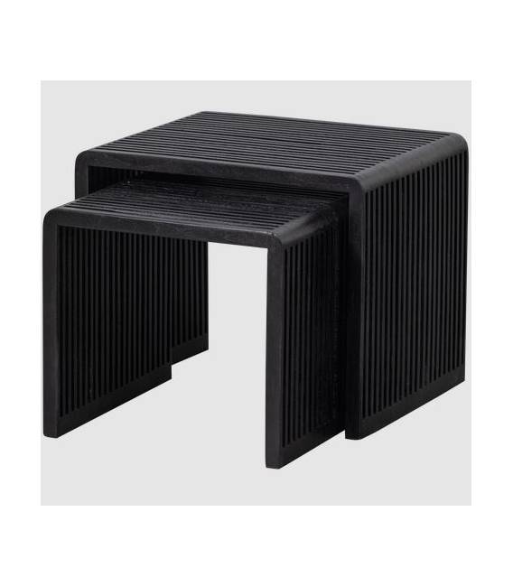 Šoninių staliukų komplektas WILLA 54x41 juodas