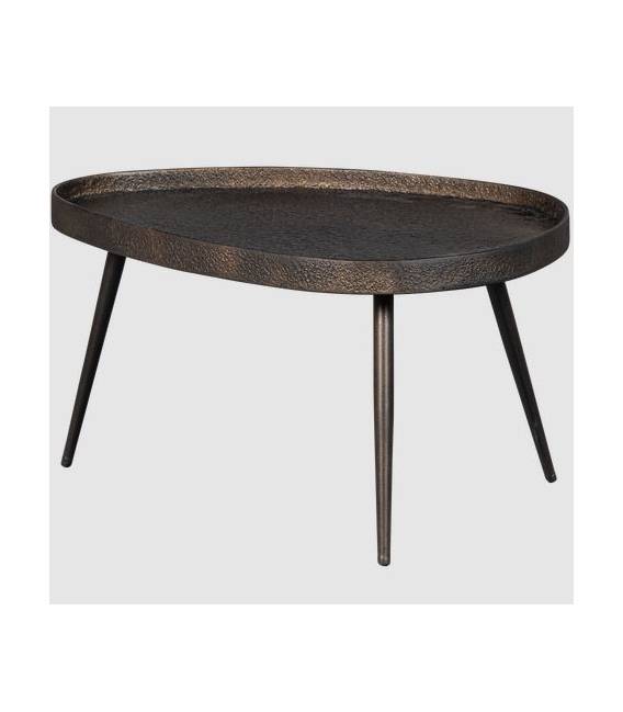 Kavos staliukų komplektas CRUDE 54x41 rudai juodas (2vnt.)