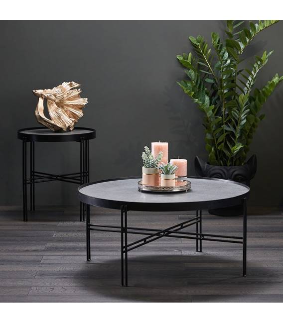 Šoninis staliukas ELIS Ø48 pilkas/juodos kojos