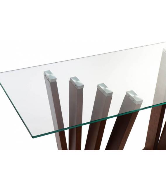 Konsolė WALNUT GLASS 145x45 rudas