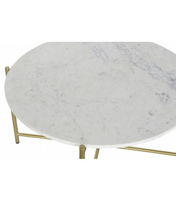 Kavos staliukas MARBLE IRON Ø81 baltas