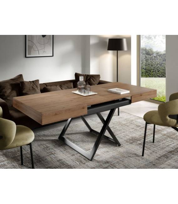 Transformuojamas kavos staliukas EXALTO 120(210)x80 truffle brown