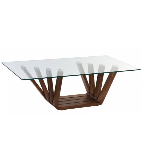 Kavos staliukas WALNUT GLASS 130x70 rudas