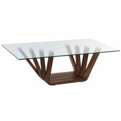 Kavos staliukas WALNUT GLASS 130x70 rudas