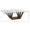 Kavos staliukas WALNUT GLASS 130x70 rudas