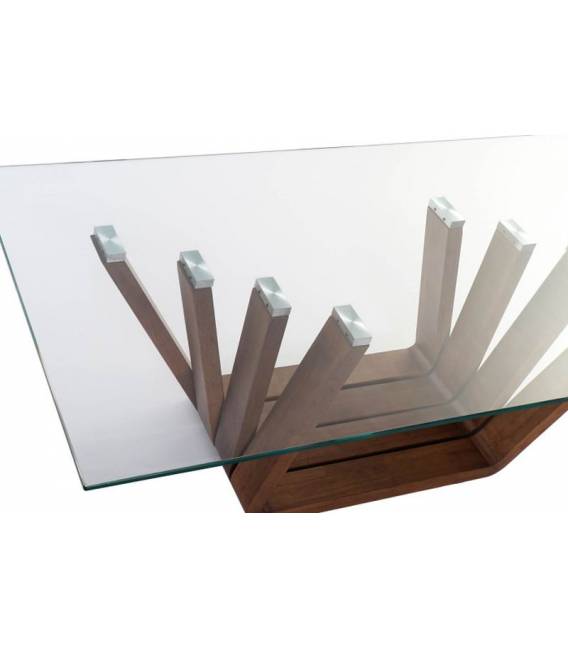 Kavos staliukas WALNUT GLASS 130x70 rudas