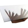 Kavos staliukas WALNUT GLASS 130x70 rudas