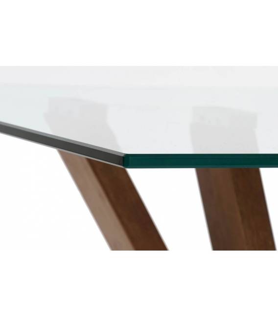 Kavos staliukas WALNUT GLASS 130x70 rudas