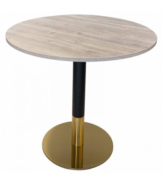 Valgomojo stalas EGE Ø80 balinto ąžuolo/auksinė koja