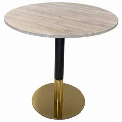 Valgomojo stalas EGE Ø80 balinto ąžuolo/auksinė koja