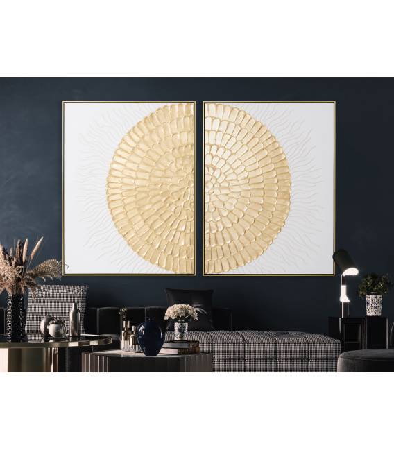 Paveikslų komplektas GOLD CIRCLE 180x120 baltas/auksinis (2 vnt.)