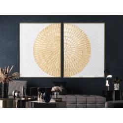 Paveikslų komplektas GOLD CIRCLE 180x120 baltas/auksinis (2 vnt.)