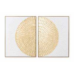 Paveikslų komplektas GOLD CIRCLE 180x120 baltas/auksinis (2 vnt.)