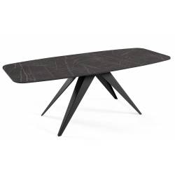 Išskleidžiamas stalas CLARO 160(200)x80 black pietra grigia