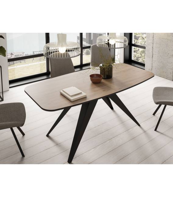 Išskleidžiamas stalas CLARO 160(200)x80 truffle brown davos oak
