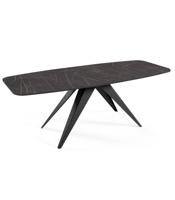 Išskleidžiamas stalas CLARO 180(220)x90 black pietra grigia