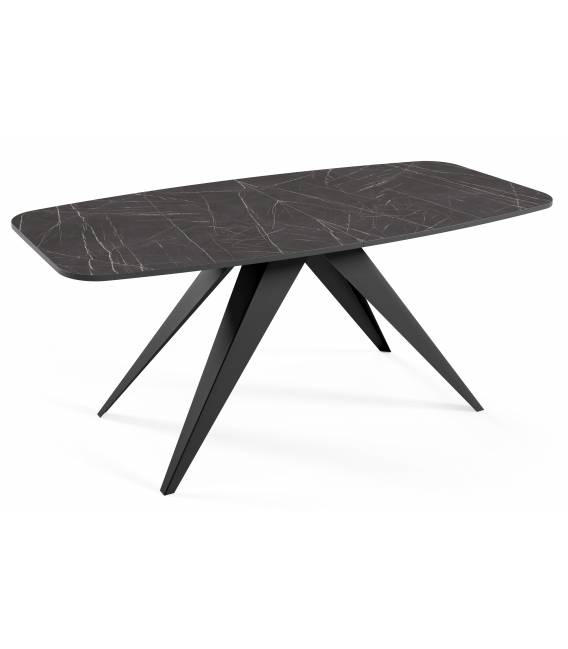 Išskleidžiamas stalas CLARO 180(220)x90 black pietra grigia