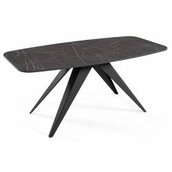 Išskleidžiamas stalas CLARO 180(220)x90 black pietra grigia