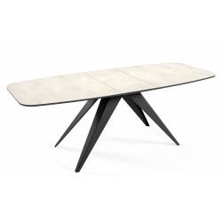 Išskleidžiamas stalas CLARO 180(220)x90 white chromix