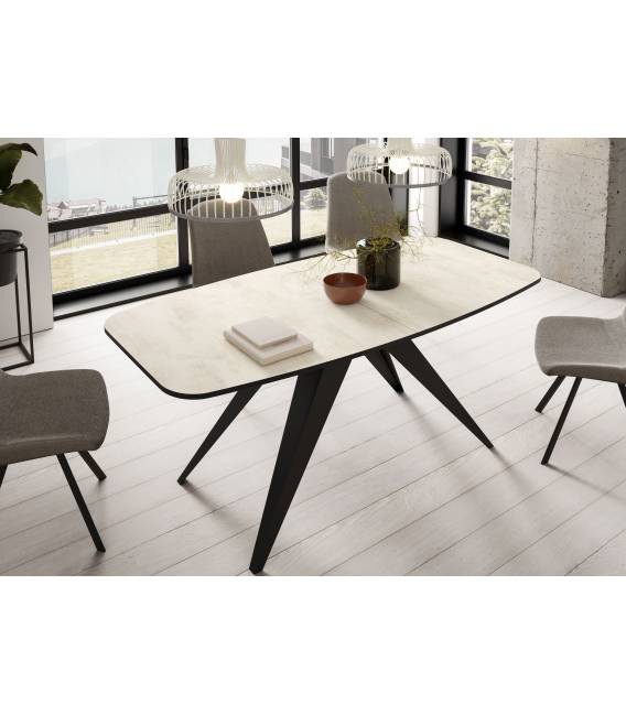 Išskleidžiamas stalas CLARO 180(220)x90 white chromix