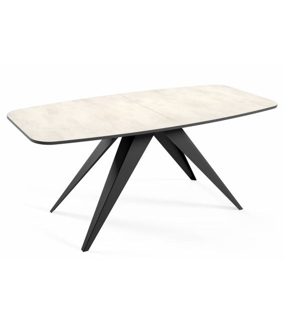 Išskleidžiamas stalas CLARO 180(220)x90 white chromix