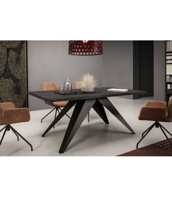 Išskleidžiamas stalas PASO 140(240)x80 black pietra grigia