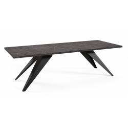 Išskleidžiamas stalas PASO 140(240)x80 black pietra grigia
