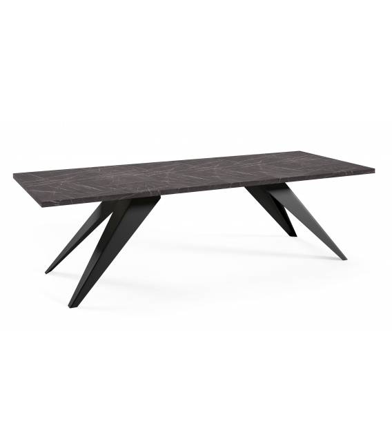 Išskleidžiamas stalas PASO 160(260)x90 black pietra grigia