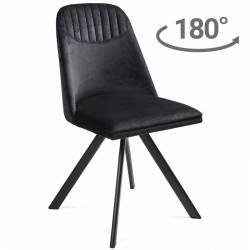Kėdė ROUND VIC juoda/sukasi