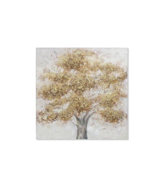 Paveikslas TREE CROWN-B 100x100 pilkas/auksinis