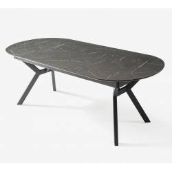 Išskleidžiamas stalas BEAR 206(286)x103 royal marble/ black
