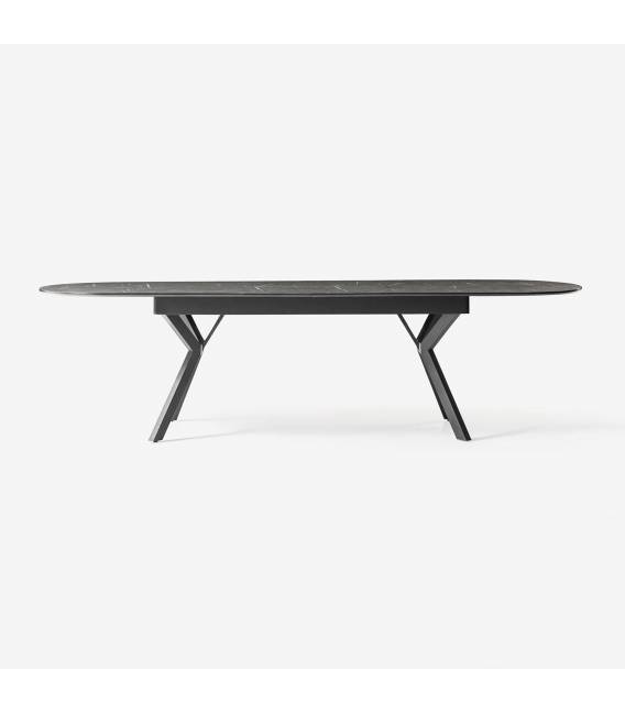 Išskleidžiamas stalas BEAR 206(286)x103 royal marble/ black
