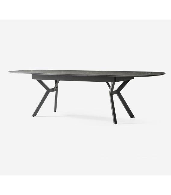 Išskleidžiamas stalas BEAR 206(286)x103 royal marble/ black