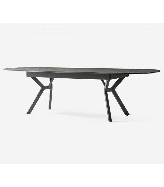 Išskleidžiamas stalas BEAR 206(286)x103 royal marble/ black