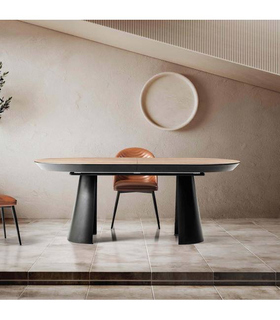Išskleidžiamas stalas KOALA 206(406)x103 american walnut/ black