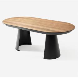 Išskleidžiamas stalas KOALA 206(406)x103 american walnut/ black