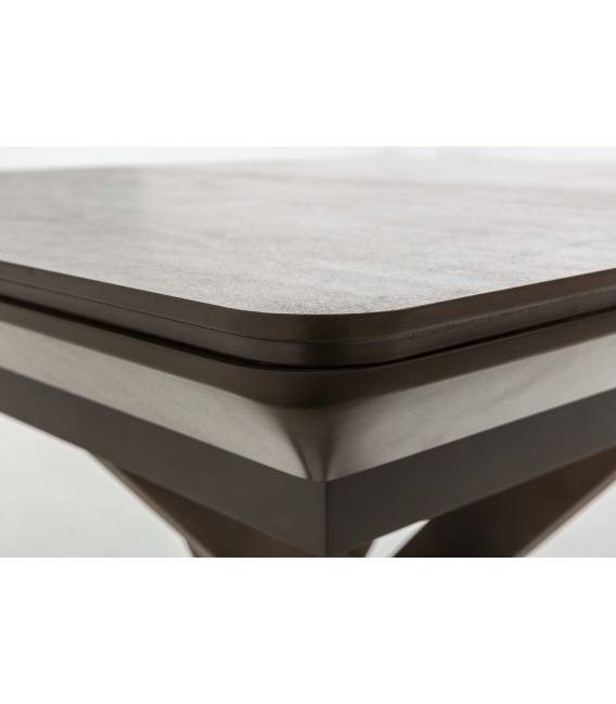 Išskleidžiamas stalas GRANDE 90(180)x90 travertin/ ruda koja