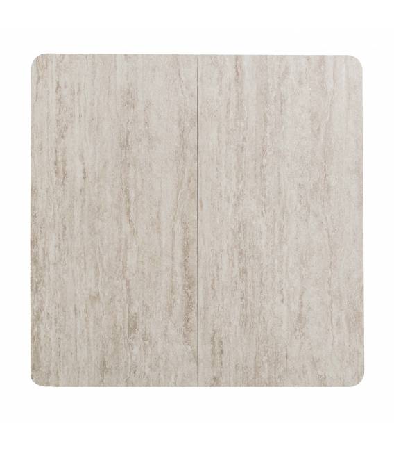 Išskleidžiamas stalas GRANDE 90(180)x90 travertin/ ruda koja