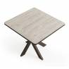Išskleidžiamas stalas GRANDE 90(180)x90 travertin/ ruda koja