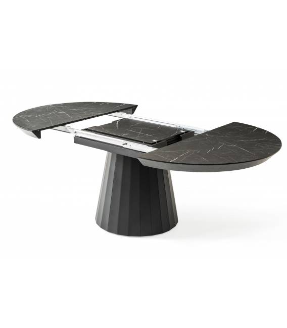 Išskleidžiamas stalas JAZZ Ø130(230) royal marble/ black