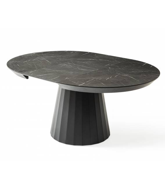Išskleidžiamas stalas JAZZ Ø130(230) royal marble/ black