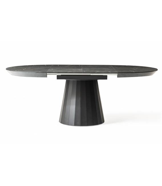 Išskleidžiamas stalas JAZZ Ø130(230) royal marble/ black