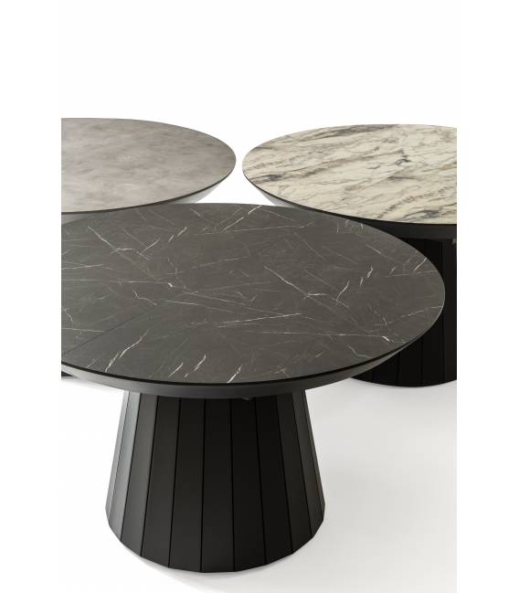 Išskleidžiamas stalas JAZZ Ø130(230) royal marble/ black