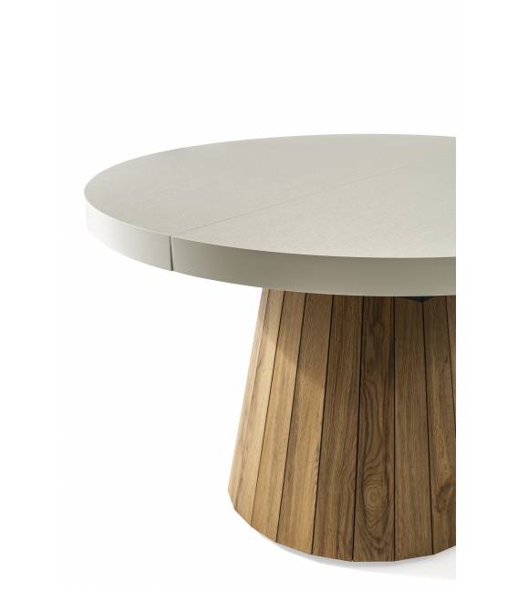 Išskleidžiamas stalas JAZZ Ø130(230) light beton