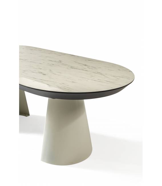 Išskleidžiamas stalas KOALA 206(406)x103 marmo/ cream