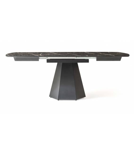 Išskleidžiamas stalas MATADOR 120x120(220) sonata marble/ black