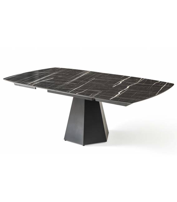 Išskleidžiamas stalas MATADOR 120x120(220) sonata marble/ black